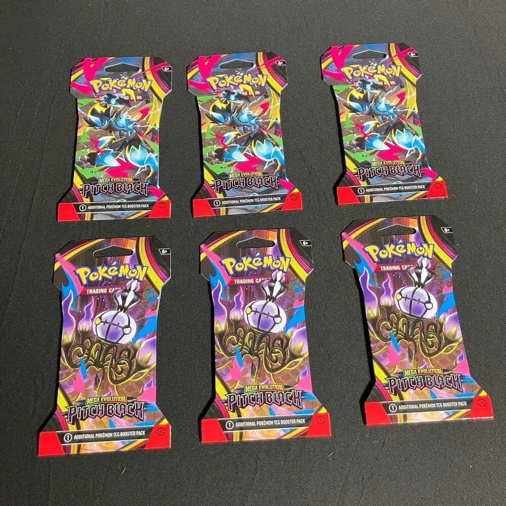 Pokemon TCG Mega Evolution-Pitch Black Sleeved Booster Pack Lot Of 6